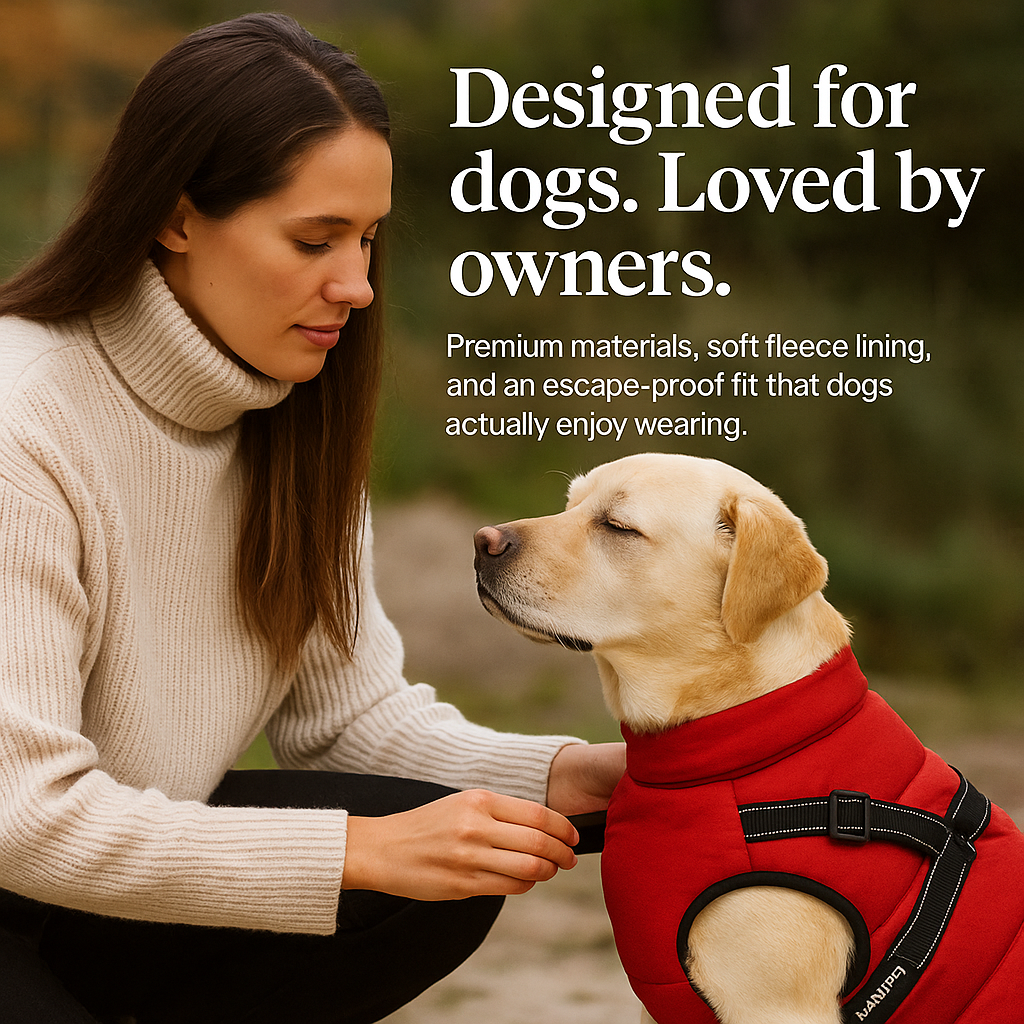 Pawcoolers - Waterproof Winter Jacket with Built-in Harness