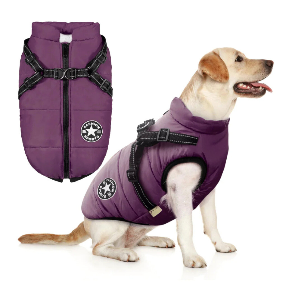 Pawcoolers - Waterproof Winter Jacket with Built-in Harness