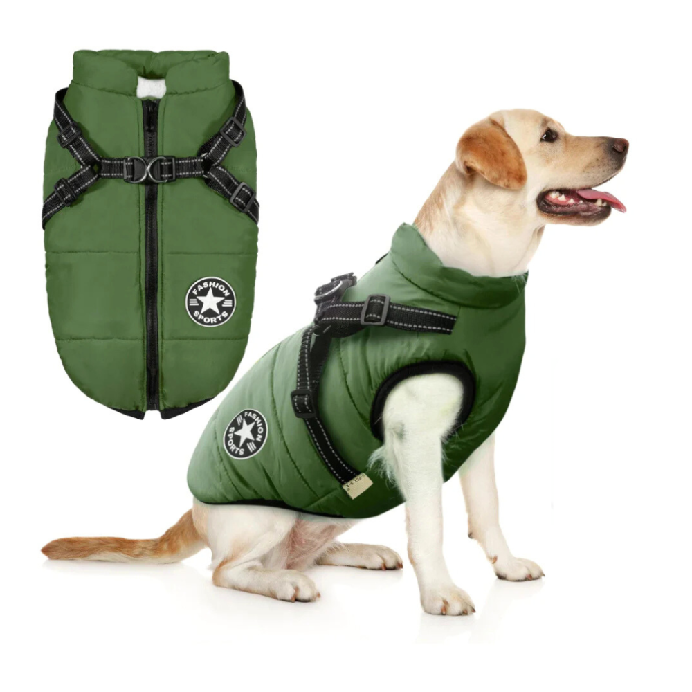 Pawcoolers - Waterproof Winter Jacket with Built-in Harness